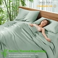 thumbnail image 4 of Sonoro Kate Luxury Bamboo Bed Sheet Set - Deep Pockets - 4 Piece, King, Spa Blue, 4 of 7