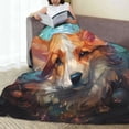 thumbnail image 6 of Salouo Cartoon Pattern Corgi Print Bed Blankets,Flannel Blanket Comfortable Air Conditioning Blanket Lightweight Blanket for Sofa Bed Travel & Couch -50"x40", 6 of 8