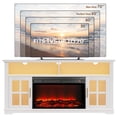 thumbnail image 5 of UHOMEPRO 63 Inch Electric Fireplace TV Stand for TVs up to 70 Inch, Fireplace Entertainment Center with 30 Inch Fireplace, LED Lights, Modern TV Console Table for Living Room, White, 5 of 10