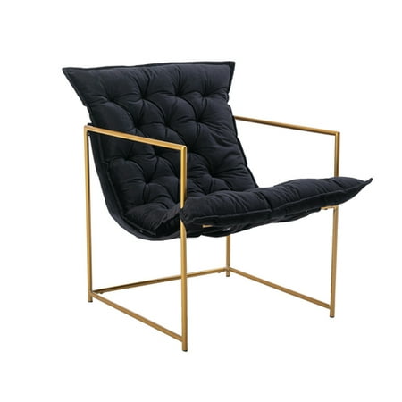 

Velvet Accent Chair Single Sofa Chair with Open Metal Frame and Hammock-Like Seat Vanity Chair with Shine Velvet Paded Seat Cushion for Home Office Study Living Room Vanity Bedroom