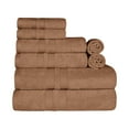 thumbnail image 2 of Superior Ultra Soft Cotton Solid 8-Piece Towel Sets, Chocolate, 2 of 8