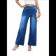 thumbnail image 3 of Pantalones Vaqueros Anchos de Talla Grande para Mujer, Cintura Alta, Adelgazantes, con Múltiples Bolsillos, Rectos, Holgados e Informales. Azul S, 3 of 10