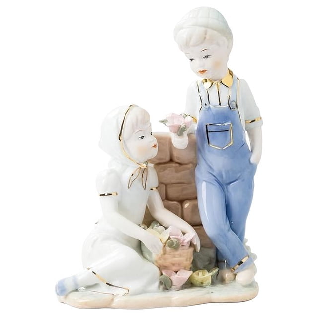 Escultura Porcelana infante EnfantsRousseau 1 Pza 15x20x12cm Frente x Alto x Fondo Porcelana Artesanal