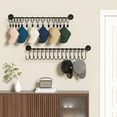 thumbnail image 2 of SUNFICON Hat Rack for Wall with 30 Hooks, Hat Organizer Holder for Baseball Caps, Cap Organizer Hanger, Hat Hanger for Closet, Black Hat Holder with Clips 3 Pack, 2 of 9