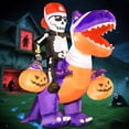 thumbnail image 1 of Decoraciones inflables de Halloween DomKom Skeleton Knight de 6 pies, 1 of 7