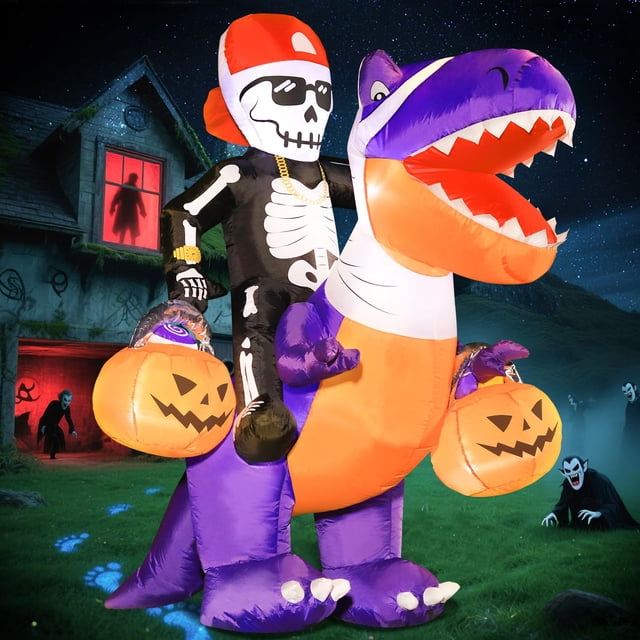 Decoraciones inflables de Halloween DomKom Skeleton Knight de 6 pies
