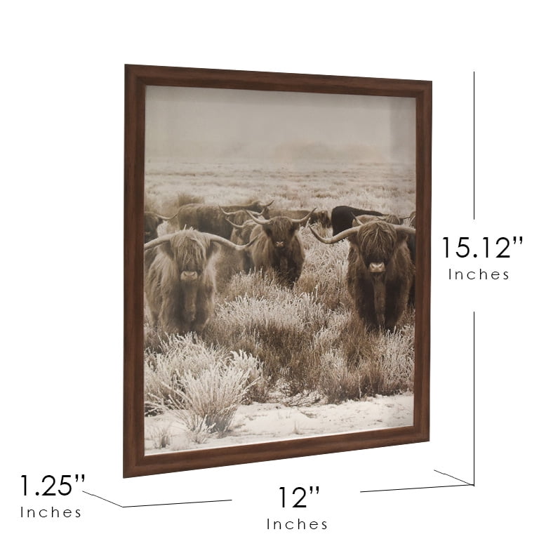 Crystal Art Gallery Highland Cow 11"14" 3-Piece Print Set