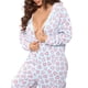 thumbnail image 3 of Pijama con capucha de manga larga con estampado floral para mujer, mono con cremallera de una pieza, ropa de dormir, mono XBTCLXEBCO T S, Azul, 3 of 5