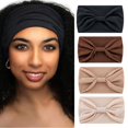 thumbnail image 4 of Banda elástica para el cabello deportiva de color sólido de estilo europeo y americano, banda para el cabello de borde ancho para yoga, diadema que absorbe el sudor, diadema de moda,, 4 of 6