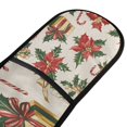 thumbnail image 4 of Yayeee Double Oven Mitt Kitchen Heat Resistant Baking 35" x7" Quilted Glove, Red Christmas Poinsettia, 4 of 6