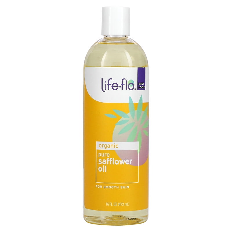 Lifeflo Organic Pure Safflower Oil 16 fl oz (473 ml) Pack of 3