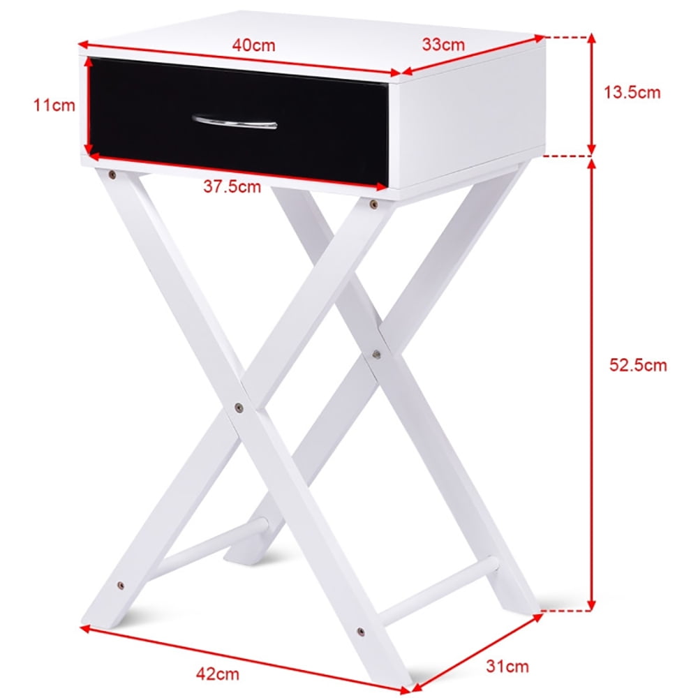 Finihen X-Shape End Table, Modern X-Shape Accent Side End Table, Sofa Side Table, Bed Side Table, for Living Room, Bedroom, Black