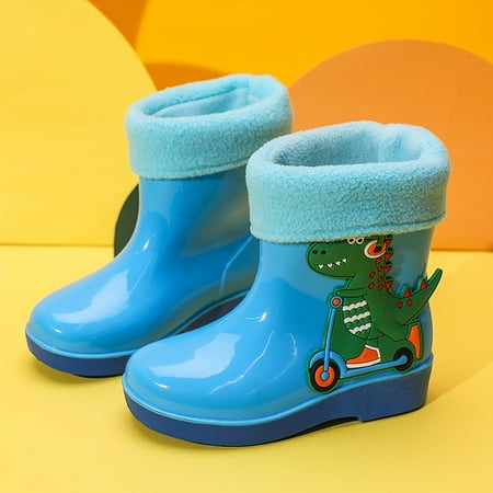 

Ruidigrace Children Infants Baby Boys Girls Cartoon Dinosaur Water Proof Rain Boots Shoes