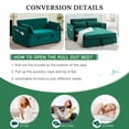 thumbnail image 5 of Dinosisco Convertible Sleeper Loveseat with USB, 55" Velvet Futon Sofa Bed, Green, 5 of 8