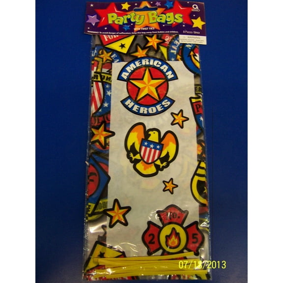 American Heroes Birthday Party Favor Cello Bags