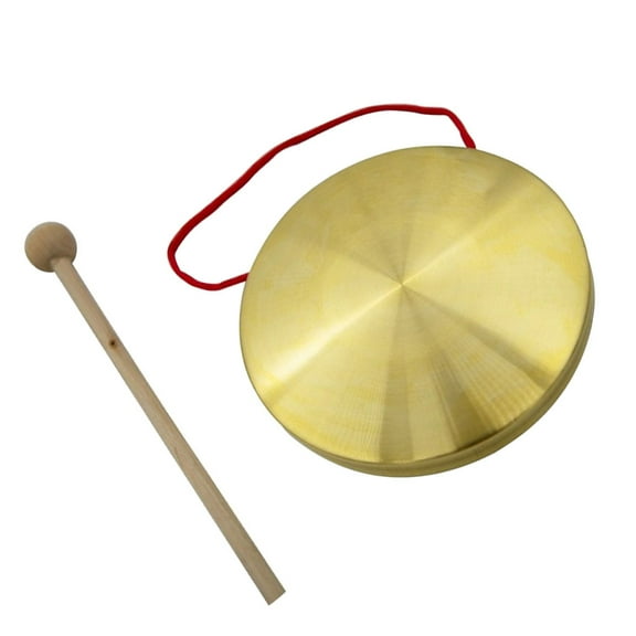 NICEXMAS 1 Set Golden Copper Gong for Musical Instruments and Children Round Shape with Mallet