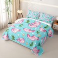 thumbnail image 3 of Manfei Cute Axolotl Twin Quilt Set,Seamless Seaweed Print Twin Coverlet Set For Girls,Light Pink Blue,2pcs, 3 of 7