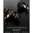 thumbnail image 3 of 3 Pack Keyed Alike Entry Door Knobs and Single Cylinder Deadbolt Lock Combo Set Security for Entrance and Front Door with Classic Oil Rubbed Bronze Finish, 3 of 4