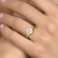 thumbnail image 4 of Gem Stone King 18K Yellow Gold Plated Silver White Moissanite and Yellow Sapphire Engagement Ring for Women | 2.82 Cttw | Oval 9X7MM | Gemstone Birthstone | Size 9, 4 of 7