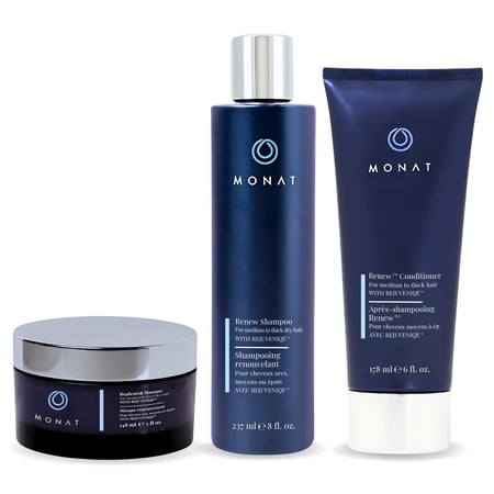 Renew™ Hydrating Hair Care System - Shampoo, Conditioner, and Masque System for Dry, Brittle Hair (8 oz/6 oz/5 oz) C29