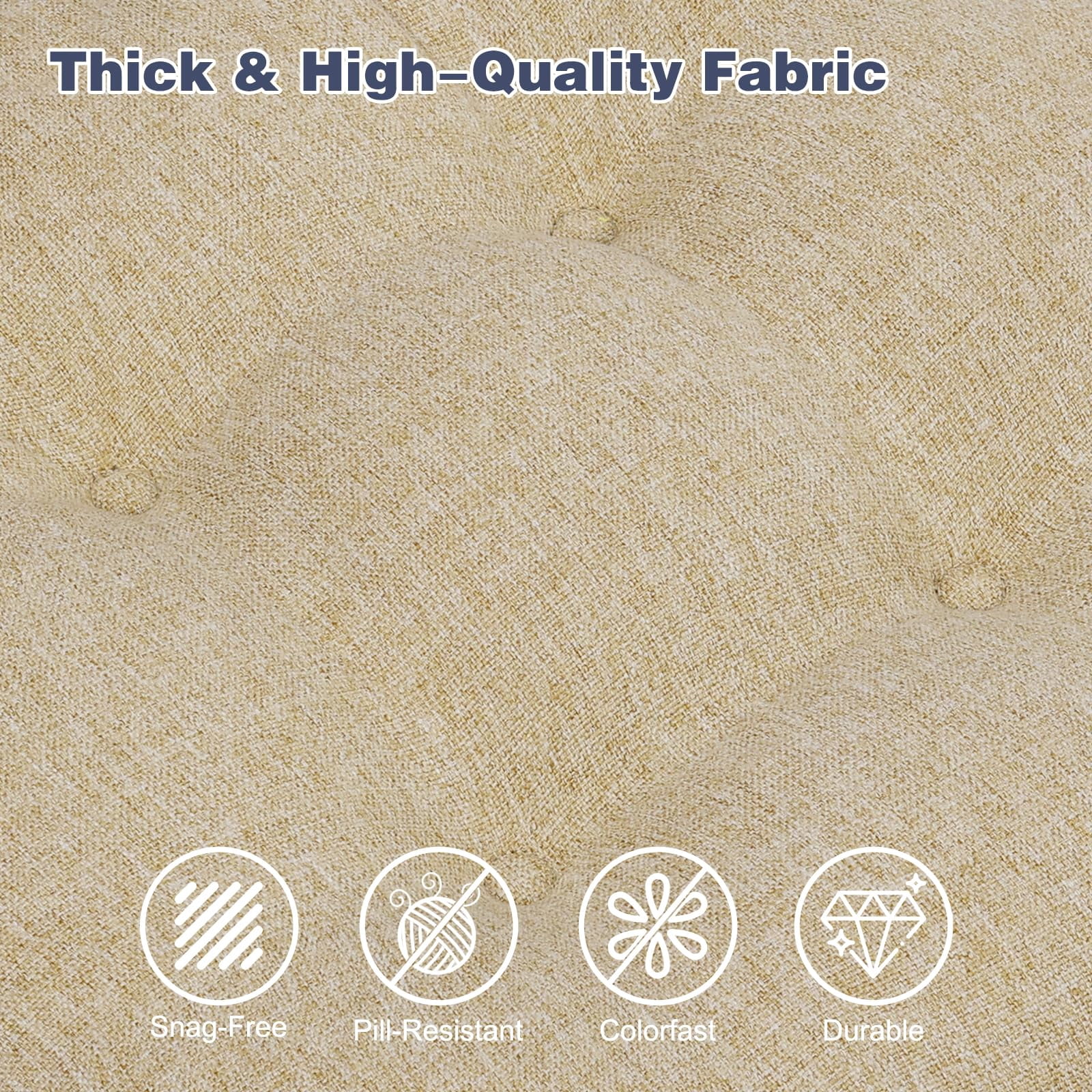 Baibu Kitchen Chair Cushions Memory Foam 3.5" Thick Dual-layer Seat Cushions Dining Chair Pads Set of 2, Beige