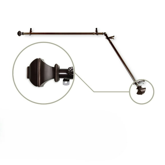 Contemporary Home Living Contemporary Corner Window Curtain Rod - 104" - Cocoa