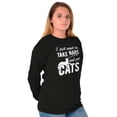 thumbnail image 4 of Take Naps and Pet Cats Funny Cute Women Plus Size Long Sleeve Graphic Tee Brisco Brands 2X, 4 of 5