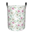 thumbnail image 1 of Balery Lilies Flowers Cesta de ropa redonda con asas, impermeable, independiente, para ropa, juguetes, dormitorio y familia-Medium, 1 of 6