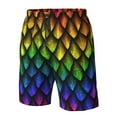 thumbnail image 5 of Kll Dragon Scales Men'S Casual Summer Beach Shorts Hawaiian Shorts With Pockets-X-Large, 5 of 9