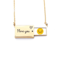 thumbnail image 1 of horrible horrible amarillo lindo hermoso patron de chat en linea  ilustración Sobre de carta de amor, collar y joyas colgantes, 1 of 3
