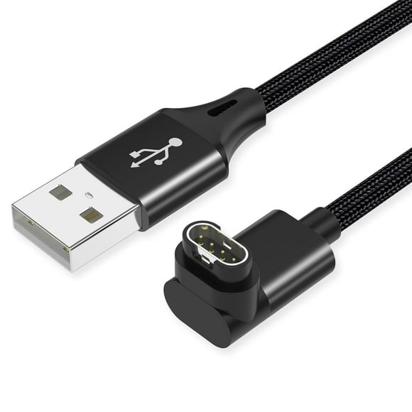 UTAH-2 Pack 3.3ft Angled 90 Degree Braided Charger Cable Charing Cord for Garmin Watch Fenix 5 6 7 8 E, Vivoactive, Instinct, Venu, Tactix, Forerunner, Approach, D2, Venu, Vivomove, Quatix, Black