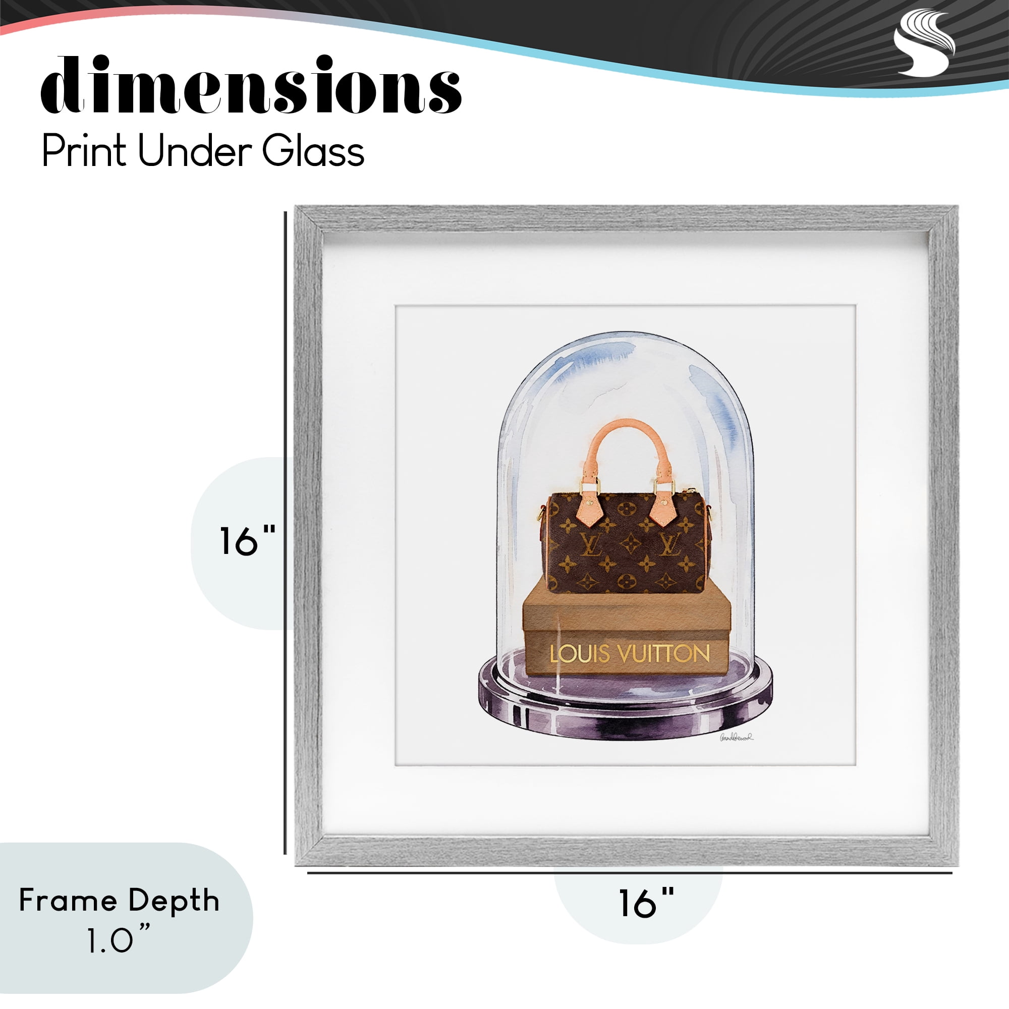 Stupell Industries Glam Purse Bell Jar Gray Framed Print Under Glass, design by Amanda Greenwood