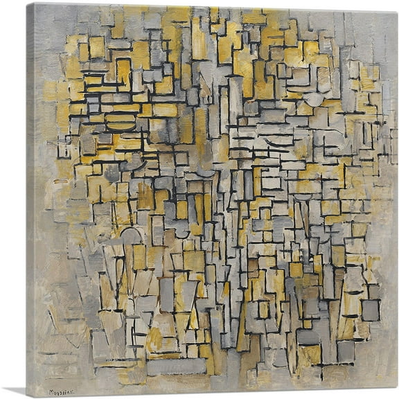 ARTCANVAS Composition No. VII 1913 Canvas Art Print by Piet Mondrian - Size: 18" x 18" (0.75" Deep)