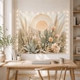 thumbnail image 5 of Desert Landscape with Prickly Pear Cacti and Wildflowers Serene Boho for Plant Lovers, Botanical Wall Art Birthday Gift, Tapestry Wall Hanging for Bedroom and Living Room, 5 of 7