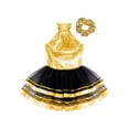 thumbnail image 3 of Miutii Kids Girls Sequin Ballet Tutu Leotard Dress with Hair Tie Ballerina Modern Jazz Dance Performance Costume Gold 10, 3 of 5