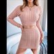 thumbnail image 5 of Conjunto de 2 Piezas de Suéter Ajustado y Minifalda para Mujer, Jersey de Punto , Suéter Corto, Top y Jersey de Larga. Rosa S, 5 of 9