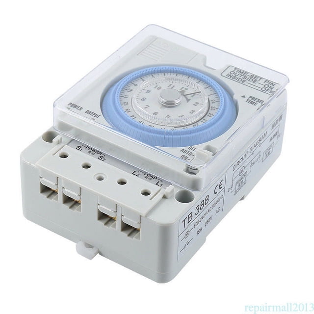 New TB-388 Rectangle 15 minutes / 96 times Switch Timer Without Battery,1 * Switch Timer,white