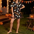 thumbnail image 6 of Ounisa Halloween Pajama Sets for Women 2 Piece Ghost Pumpkin Print Shirts and Shorts Button Down Short Sleeve Sleepwear, 6 of 9
