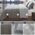thumbnail image 3 of Reversible 3-Piece Comforter Set with Matching Shams, Two Colors in One for Ultimate Versatility and Style, Full/Queen, Gray/Silver, 3 of 6
