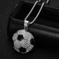 thumbnail image 3 of Stainless Steel Hip Hop Cool Simulation Stereoscopic Sports Soccer Pendant Necklace Ice Out Crystal Inlay, 3 of 5