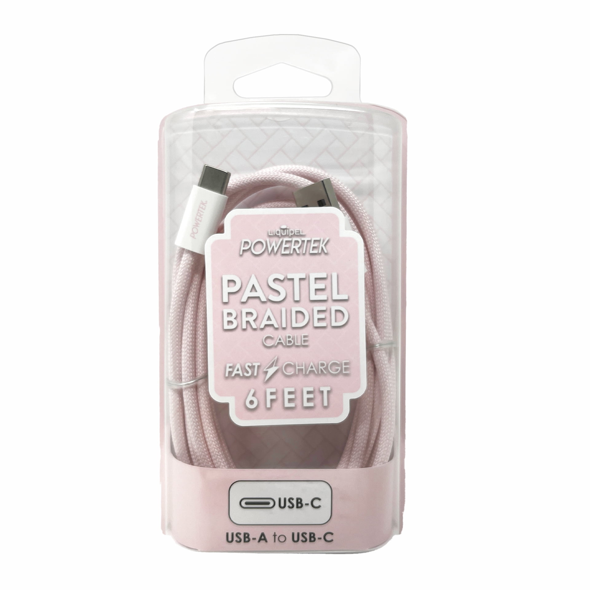 Liquipel Powertek Pastel Braided USB-A to USB-C - Light Pink