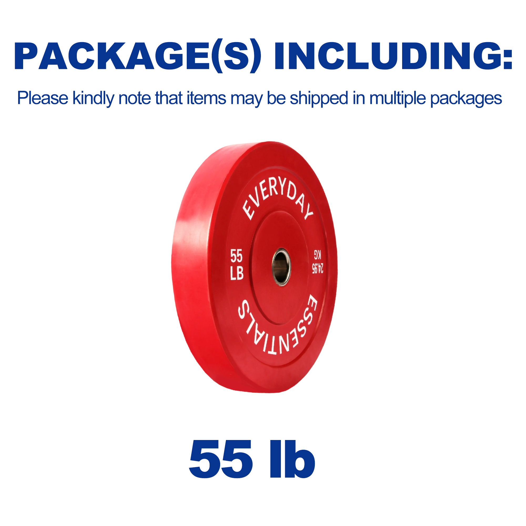 BalanceFrom Olympic Bumper Plate Weight Plate with Steel Hub, Color Coded, 55 lbs Single