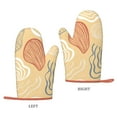 thumbnail image 2 of XMXT Silicone Oven Mitts, Shell Texture Yellow Graffiti Thickened Non-Slip Oven Gloves, 2 Pcs, 2 of 9