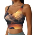 thumbnail image 2 of Logiee Sunset Dancing Dolphin Print Workout Crop Tank Top for Women,Yoga Tank Tops,Athletic Vest,Exercise Undershirts,Sports Bra-Medium, 2 of 8