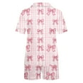 thumbnail image 6 of Short Pajamas for Women Cute Graphic 2 Piece Pajama Set Short Sleeve Button Down Sleepwear Lapel Shirt Pj Short Set, 6 of 7
