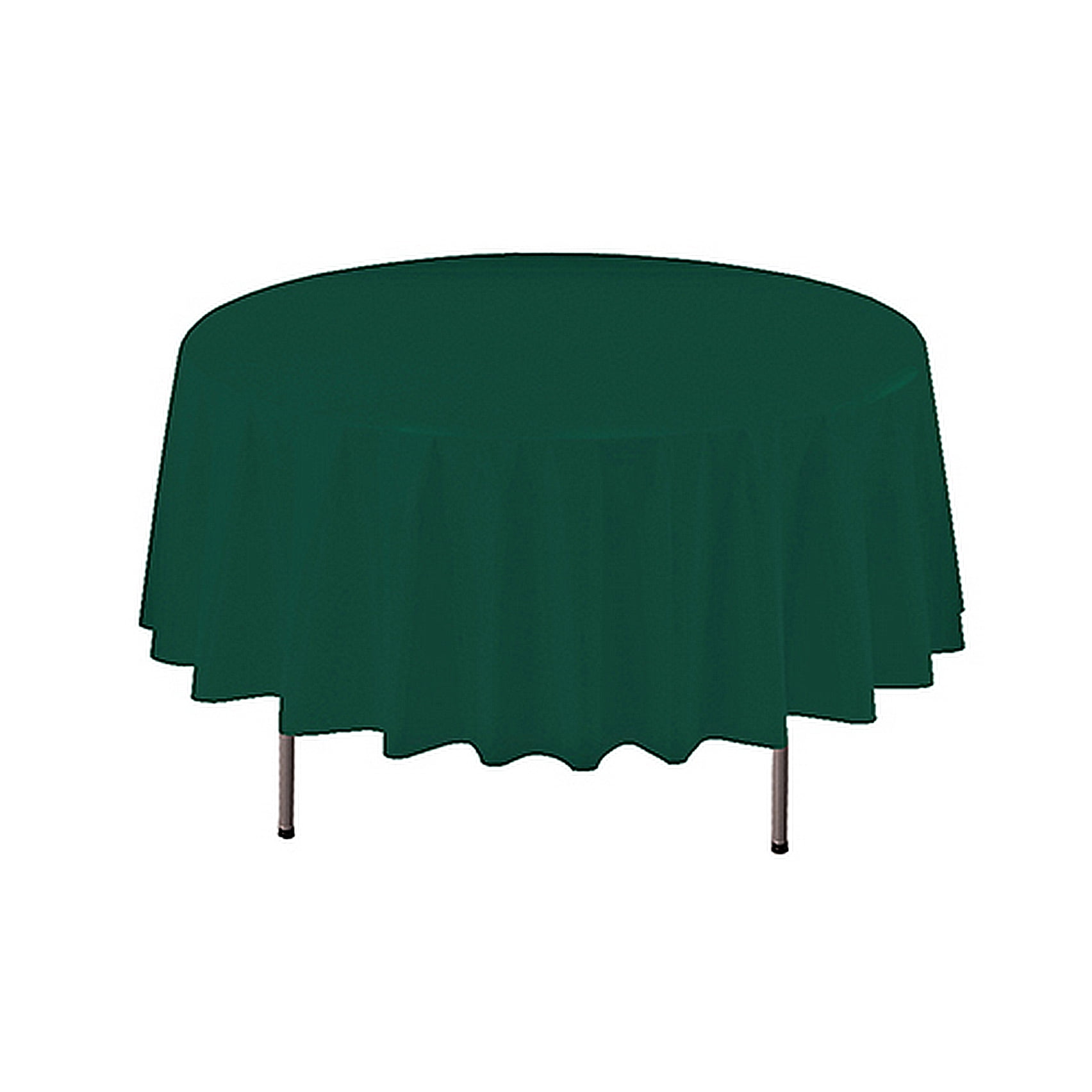 1 Party Essentials 84" Round Heavy Duty Plastic Table Covers Hunter