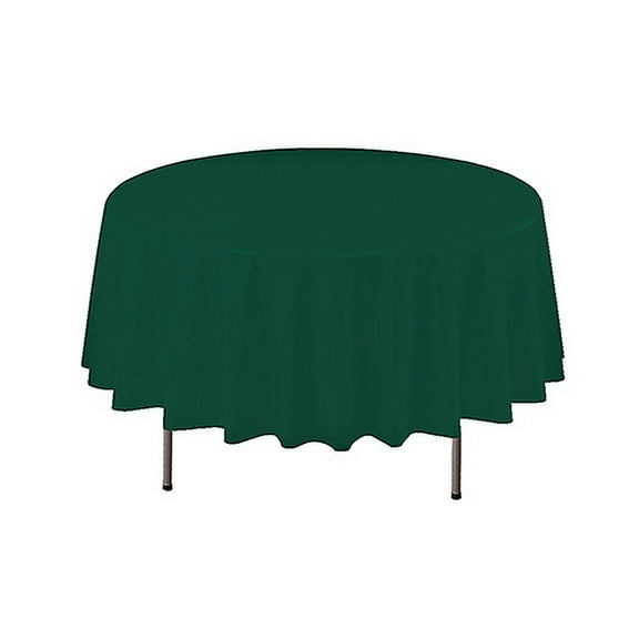1 - Party Essentials 84" Round Heavy Duty Plastic Table Covers - Hunter Green