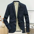 thumbnail image 2 of Tiweut Casual Denim Jackets Mens Mens Lapel Long Sleeve Slim Fit Suit Style Cuffs Coat with Pocketst Blouses Dark Blue,2XL, 2 of 4