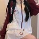 thumbnail image 1 of Sanrio Hello Kitty-abrigos de retales con cremallera Y2k, chaquetas a rayas con cuello levantado, uniforme de estudiante, abrigos de béisbol, chaqueta informal para mujer, 1 of 5