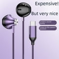 thumbnail image 3 of Auriculares con cable y micrófono para juegos de karaoke, auriculares para teléfono móvil con control de cable y graves potentes de metal con decodificación digital, 3 of 4